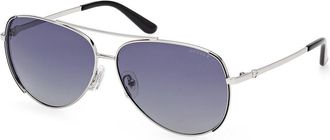 Guess GU00193 Polarized 10D Womens Sunglasses Silver Size 62