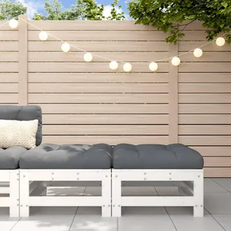 vidaXL Taburetes De Jard&iacute;n Con Cojines 2 Uds Madera Maciza Pino Blanco Vidaxl