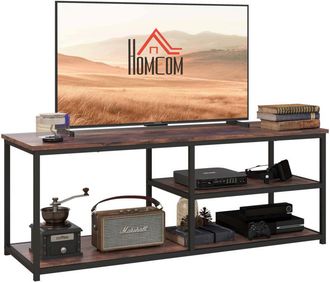 HOMCOM Homcom - Industrial tv Stand Cabinet w/ Storage&2 Shelves Metal Frame Living Room