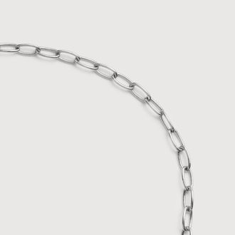 Monica Vinader Sterling Silver Oval Link Slim Chain Necklace
