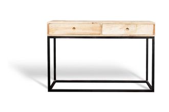 PIB Consola de madera 2 cajones beige