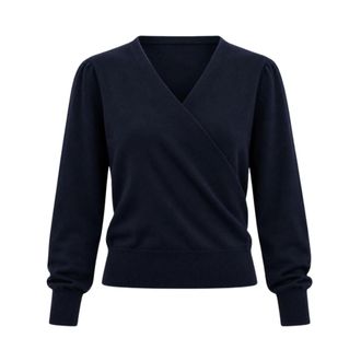Twinset 262Tt333101410 Maglione corto con scollo a V - - Knitwear - Donna - Blu - XS
