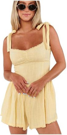 Show me your Mumu Regal Romper Womens Dress Lemonade : XS, Cotton/Rayon