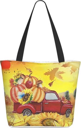 AOOEDM Autumn Truck Sunflower Ladies Shopping Bag 13x11x7in.The Perfect ValentineS Day Gift.It Is The Best ValentineS Day Gift For Mom, Daughter, Wife,Etc