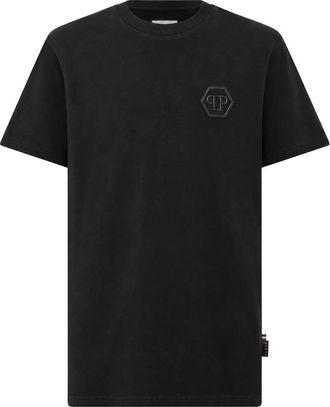 Philipp Plein T-shirt Ronde Hals SS Hexagon - Heren - T-shirts - Zwart - 2XL - Katoen - Tops
