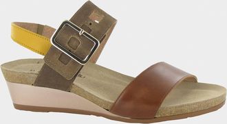 Naot Womens Dynasty Wedge Sandal In Maple Brown/antique Brown