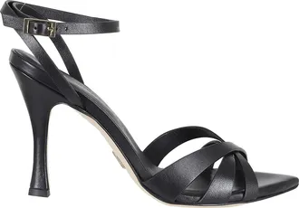 Giampaolo Viozzi Black Crisscross Straps Leather Sandals