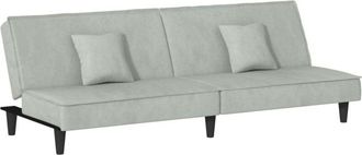 vidaXL Sofá cama de terciopelo gris claro Vidaxl