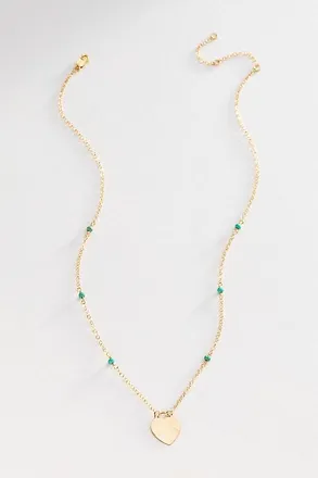 Heather Hawkins Hammered Heart Padlock Necklace