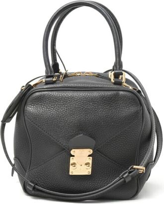 Louis Vuitton Black Noir Leather Handbag Shoulder Bag (Pre-Owned)