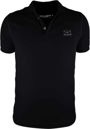 Dolce & Gabbana Cotton - Heren - Polos - Zwart - S - Katoen - Tops