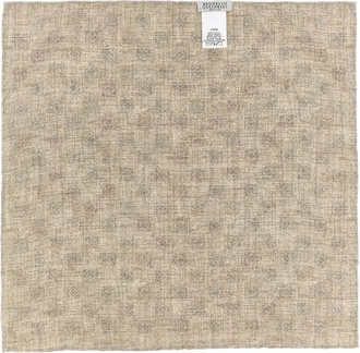 Brunello Cucinelli Silk Geometric Pocket Square - Multicolor