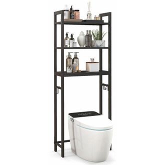 Costway 3-Tier Over-The-Toilet Storage Shelf Space Saving Metal Bathroom Organizer