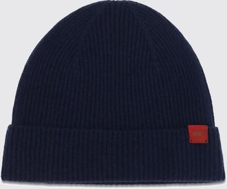 Kiton Beanie a coste in lana con risvolto e logo applicato