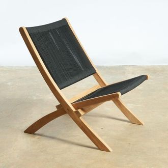 Wanda Collection Wanda Collection - Sill&oacute;n De Jard&iacute;&shy;n Lounge De Cuerda Negro Jala