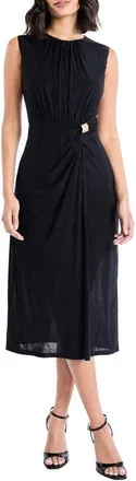 Maggy London Sleeveless Midi Dress in Black at Nordstrom, Size 18