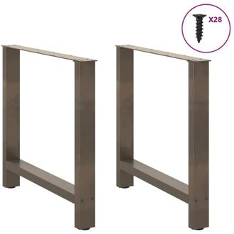 vidaXL Vidaxl - Patas Para Mesa De Comedor De Acero Natural (2 Unidades, 70 X 72-73 Cm)