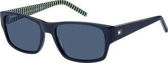 Tommy Hilfiger Blue Rectangular Mens Sunglasses TH 2017/S 0PJP/KU 56