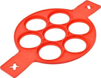 OEM Molde De Silicona Para Tortitas - Molde Antiadherente Para Hornear Mini Tortitas Y Huevos - Utensilio De Cocina Reutilizable - Rojo - &Oslash; 23 Cm
