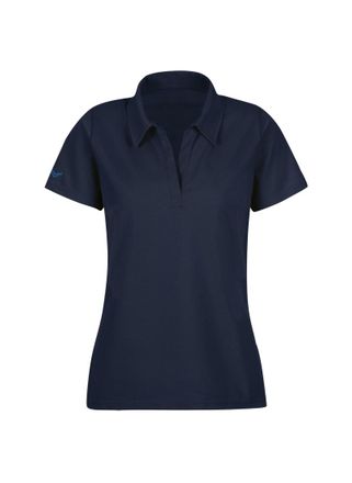 Trigema Poloshirt TRIGEMA TRIGEMA Poloshirt ohne Knopfleiste, Damen, Gr. XS, blau (navy), 100% Baumwolle, Basic, Shirts Poloshirt