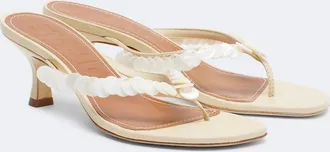 Staud Freja embellished leather thong sandals