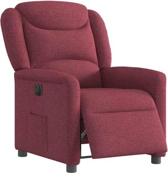vidaXL Sillón reclinable eléctrico tela rojo tinto vidaXL