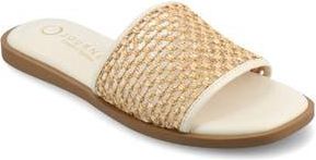 Journee Collection Prisilla Slide Sandal in Bone Open Raffia at Nordstrom Rack, Size 6.5