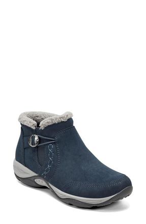 Easy Spirit Erique Water Repellent Faux Shearling Lined Bootie in Dark Blue at Nordstrom, Size 10.5