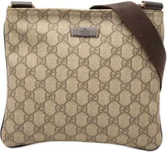 Gucci Vintage, unisex, Beige, ONE Size, Leer, Pre-owned Vintage Crossbody Bag