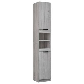 Berkfield Home Bathroom Cabinet Grey Sonoma 32x34x188.5 cm Engineered Wood