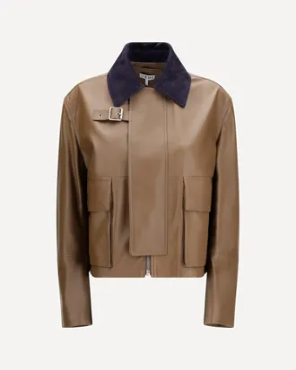 Loewe Cropped nappa Leather Jacket Female 38