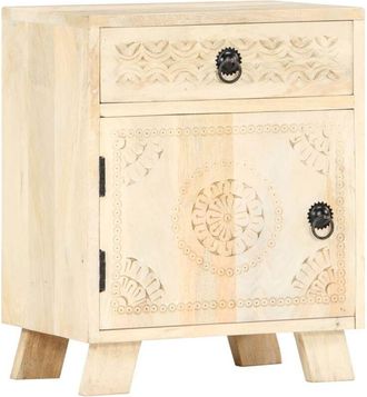 vidaXL Comodino 40x30x50 cm in Legno Massello di Mango - Vidaxl