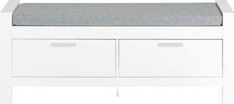 SoBuy Cassapanca Bianca Contenitore Panca camere da Letto Seduta con Cuscino 2 cassetti con Guide Bianco L100P40A40cm FSR74-W - Sobuy