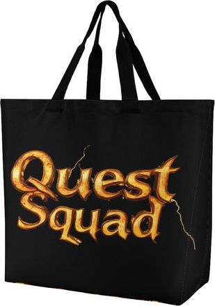 Generic Quest And Squad Large Reusable Shopping Bag Lightweight Foldable Tote Bags Washable Shoulder Handbag