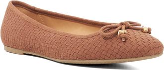 Dune London Womens Ladies Harries - Woven Slip On Ballet Flats - Tan Micro Fibre - Size UK 5