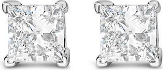 House of Brilliance 14K White Gold 1 1/2 Ct Princess Lab-Grown Diamond Solitaire Stud Earrings at Nordstrom