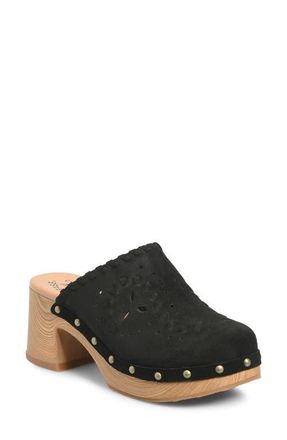 Kork-ease Tomika Perforated Clog in Black Suede at Nordstrom, Size 11