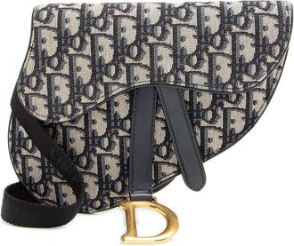 Dior Blue Leather Oblique Saddle Belt Bag (Authentic Pre-Loved)
