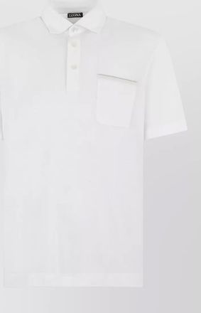Ermenegildo Zegna cotton polo shirt short sleeves pocket