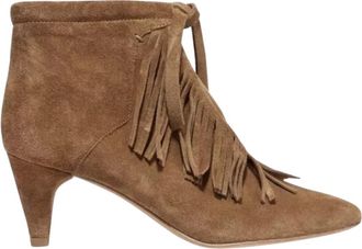 Maje Suede Frange Ankle Boots Size 37