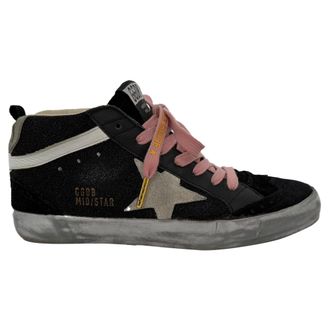 Golden Goose Mid-Star High-Top Sneakers in Black Suede