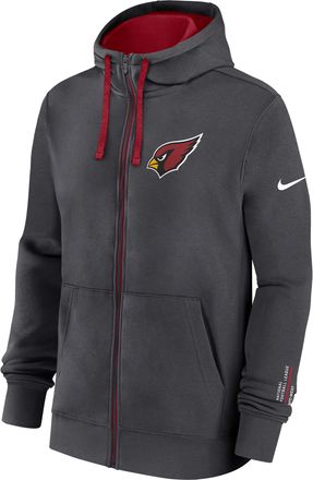 Nike Arizona Cardinals Playbook Page Club Nike Mens NFL Full-Zip Hoodie in Grey | 01NC452M9C-YYQ