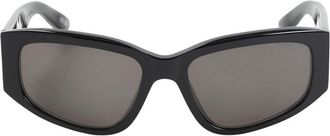 Balenciaga Black Rectangular Logo Sunglasses