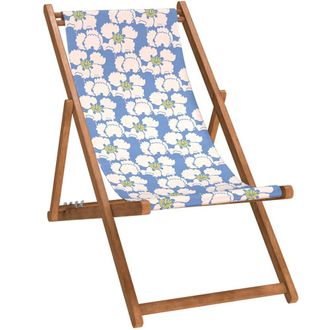 Vent de Boh&egrave;me Silla plegable de haya con estampado flores azul