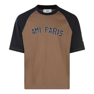 Ami T-Shirts And Polos Brown/Black-Uomo