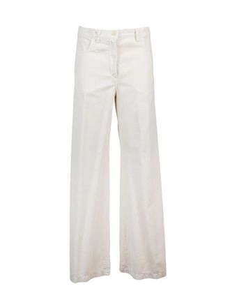 Aspesi Wide Leg Cotton Velvet Trousers with Classic Fit