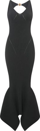 Marine Serre Moon Jewlery maxi dress - women - Polyamide/Viscose - S - Black