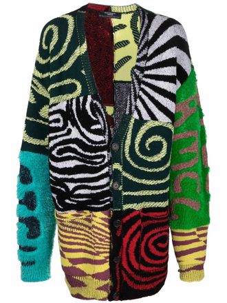 Stella McCartney x Ed Curtis patchwork cardigan - unisex - Cotton - S - Green