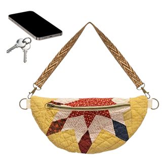 Generic Quilted Bag - Handmade Portable Storage Pouch | Fabric Bag with Adjustable Strap,for Daily Outdoor Climbing Cycling Fishing Sports Camping Travel Men 