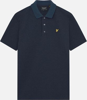 Lyle & Scott Mens Lyle & Scott Muddy Navy Tonal Texture Polo - Black - Size: 42